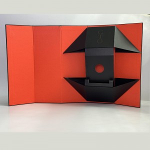 Изысканная складная красно-черная коробка для вина