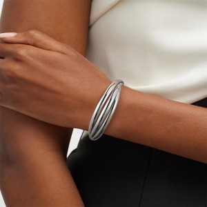 Hongde Classic простой мульти-слой серебра-позолоченный открытый браслет