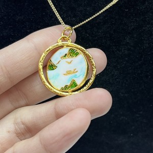 Обратимое индивидуальное подвесное золото длинное ожерелье